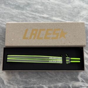 Golden Goose Neon Green and Gray Shoelaces